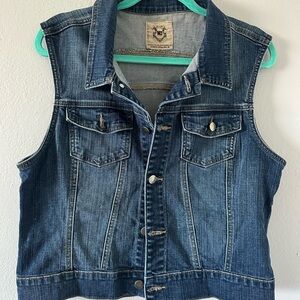 Wax Jean Blue Denim Sleeveless Vest